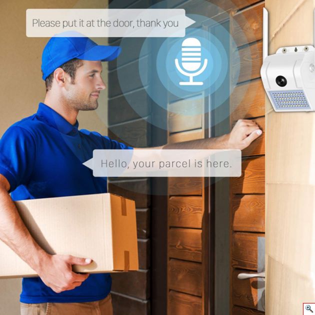 Αδιάβροχη WiFi IP Κάμερα 1080p & Φωτιστικό LED με Ανίχνευση Κίνησης Επιτοίχιο JORTAN 8168 Εξωτερικού Χώρου