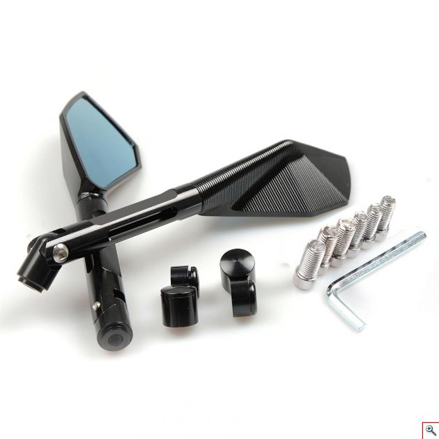 Καθρέπτες Μηχανής - Μοτοσυκλέτας Ζευγάρι Πολυγωνικοί - Σετ 2 τμχ