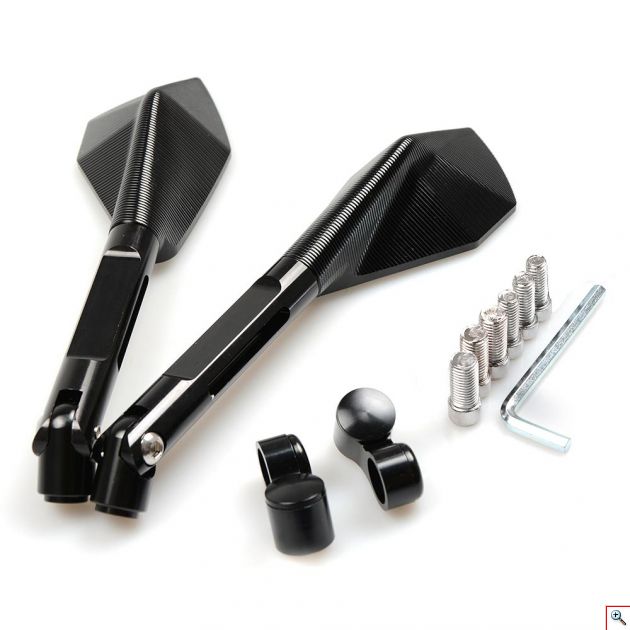 Καθρέπτες Μηχανής - Μοτοσυκλέτας Ζευγάρι Πολυγωνικοί - Σετ 2 τμχ