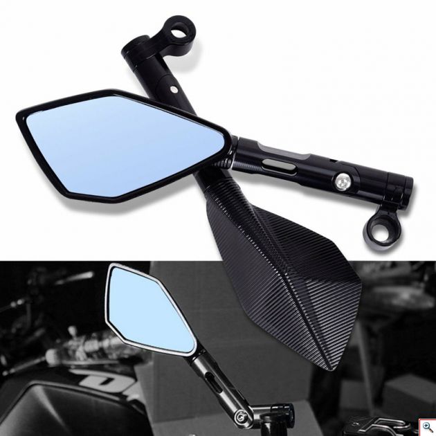 Καθρέπτες Μηχανής - Μοτοσυκλέτας Ζευγάρι Πολυγωνικοί - Σετ 2 τμχ
