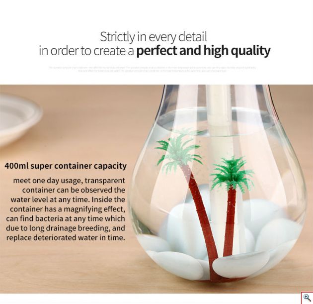 USB Υγραντήρας Χώρου LED & Συσκευή Αρωματοθεραπείας με Τεχνολογία Υπερήχων