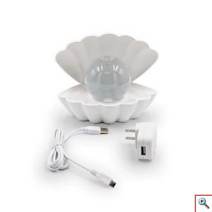 Επιτραπέζιο Διακοσμητικό Φωτιστικό LED RGB σε Σχήμα Κοχύλι με Μαργαριτάρι που Αλλάζει Χρώματα - Colour Changing Clam Shell Lamp 18x12x15cm