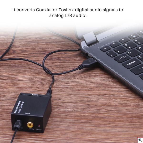 Μετατροπέας Ψηφιακού Ήχου Optical / Toslink / Coaxial σε Αναλογικό RCA L/R με Καλώδιο USB - Digital Optical to Analog Converter Switch
