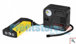 Εκκινητής Power Bank USB & Κομπρεσέρ Τρόμπα Αέρος Αυτοκινήτου με LED Φακό Αστυνομίας & Κόφτη Ζώνης - Jump Starter Τροφοδοτικό - Φορτίζει από Κινητό μέχρι Αυτοκίνητο