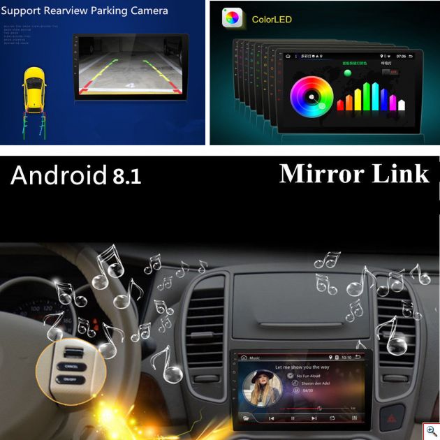 Android Multimedia Ηχοσύστημα με App Store, GPS, Wifi, Bluetooth Handsfree με Οθόνη Αφής 1080p 7