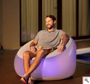 LED Φουσκωτή Πολυθρόνα BestWay με 7 Χρώματα Φωτισμού 102x97x71 cm