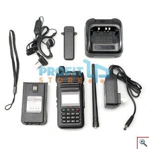 Σετ Αδιάβροχος Ασύρματος Πομποδέκτης 10W Baofeng VHF UHF Dual Band Υψηλής Απόδοσης & Φακός με Φορτιστή & Ακουστικά Φορητό Walkie Talkie
