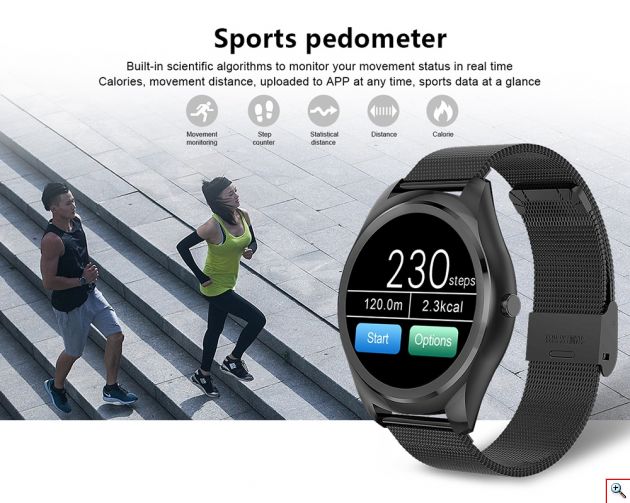 Αδιάβροχο Smart Watch & Fitness Tracker Ρολόι NewWear® Handsfree με Παλμογράφο, Μέτρηση Βημάτων & Ύπνου, Μαγνητική Φόρτιση & Ειδοποιήσεις Κινητού με Ελληνικά
