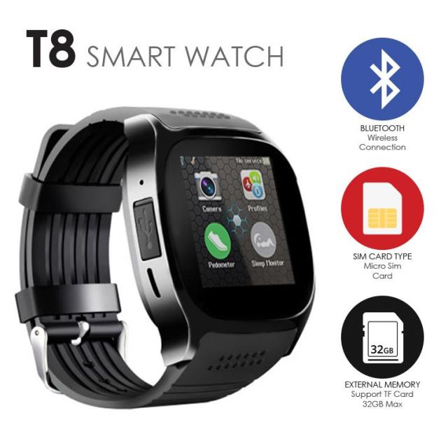 Smart Watch - Ρολόι Κινητό Τηλέφωνο Sim με Οθόνη Αφής, Κάμερα, Βηματομετρητή, Μέτρηση Ύπνου, Facebook, Internet, Antilost & Ξυπνητήρι κα