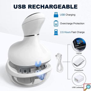 Octopus Αδιάβροχη Συσκευή Μασάζ Κεφαλιού Shiatsu & Δονήσεων 4D - Καταπολέμηση Τριχόπτωσης - Επαναφορτιζόμενη Smart Scalp Massager με LCD Οθόνη