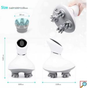 Octopus Αδιάβροχη Συσκευή Μασάζ Κεφαλιού Shiatsu & Δονήσεων 4D - Καταπολέμηση Τριχόπτωσης - Επαναφορτιζόμενη Smart Scalp Massager με LCD Οθόνη