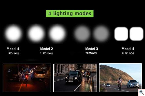 Αδιάβροχο Ταχύμετρο 5 σε 1 με Φώτα Πορείας 800Lm, Κόρνα 120db, Οπίσθιο Φωτισμό με Οθόνη LCD & Χρονόμετρο - Επαναφορτιζόμενος Φακός LED με 4 Ρυθμίσεις Φωτισμού