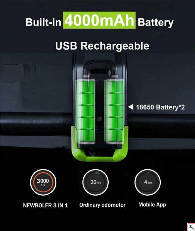 Αδιάβροχο Ταχύμετρο 5 σε 1 με Φώτα Πορείας 800Lm, Κόρνα 120db, Οπίσθιο Φωτισμό με Οθόνη LCD & Χρονόμετρο - Επαναφορτιζόμενος Φακός LED με 4 Ρυθμίσεις Φωτισμού