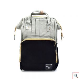 Τσάντα Μωρού Πλάτης Mommy Bag Backpack AiFi – Μαύρο, Γκρι Ριγέ