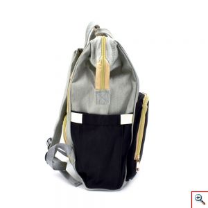 Τσάντα Μωρού Πλάτης Mommy Bag Backpack AiFi – Μαύρο, Γκρι Ριγέ