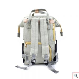 Τσάντα Μωρού Πλάτης Mommy Bag Backpack AiFi – Μαύρο, Γκρι Ριγέ