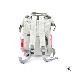 Τσάντα Μωρού Πλάτης Mommy Bag Backpack AiFi – Ροζ, Γκρι Ριγέ