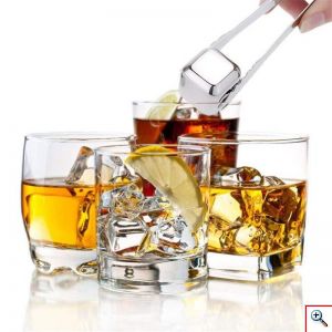 Ανοξείδωτα Μεταλλικά Παγάκια που δεν λιώνουν ποτέ - Σετ 6 τεμαχίων
