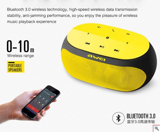 Mini HiFi Ασύρματο Ηχείο Bluetooth AWEI με Ενσωματωμένο Μικρόφωνο