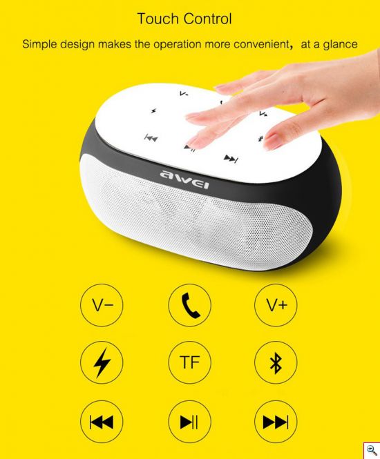 Mini HiFi Ασύρματο Ηχείο Bluetooth AWEI με Ενσωματωμένο Μικρόφωνο