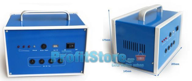 Ισχυρό Ηλιακό Σύστημα Φωτισμού & Φόρτισης με Panel 10W, Μπαταρία & 4 Λάμπες LED 120LM