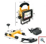 Ισχυρός Επαναφορτιζόμενος Φορητός Προβολέας LED 10W - 900LM