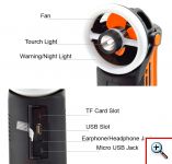 Φακός LED, Power Bank, USB/SD Mp3 Player, FM Radio & Ανεμιστήρας BRAND TP-1201