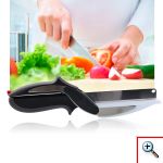 Έξυπνο Ψαλίδι 2σε1 με Μαχαίρι, Βάση Κοπής & Ανοξέιδωτες Λεπίδες για Λαχανικά & Κρέας