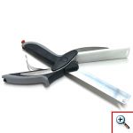 Έξυπνο Ψαλίδι 2σε1 με Μαχαίρι, Βάση Κοπής & Ανοξέιδωτες Λεπίδες για Λαχανικά & Κρέας