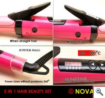 Ψαλίδι & Πρέσα Μαλλιών σε μια συσκευή - Nova 2 in 1 Hair Beauty Set NHC-1818SC