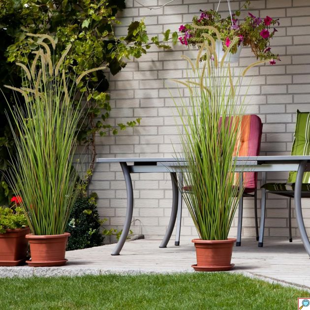 120cm Τεχνητό Διακοσμητικό Φυτό Pampas Grass σε Γλάστρα