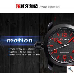 Ανδρικό Ρολόι CURREN M8173 Black & Red 