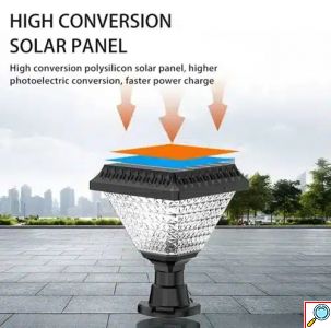 Αδιάβροχο Ηλιακό Φωτιστικό Κήπου LED RGB 100W Aerbes Μαύρο με Τηλεχειρηστήριο