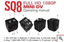 Super Mini DV Full HD 1080p Κάμερα Καταγραφικό 12MP με Ανίχνευση Κίνησης SQ8 SpyCam 