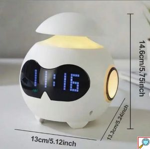 LED Πολυλειτουργικό Επαναφορτιζόμενο Ψηφιακό Ρολόι – Ξυπνητήρι Φωτιστικό με Ηχείο Bluetooth και Οθόνη 