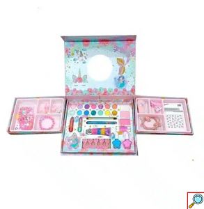 Παιδικό Σετ Βαλιτσάκι Ομορφιάς σε Κουτί με Κοσμήματα, Καλλυντικά, Αξεσουάρ και Καθρεπτάκι