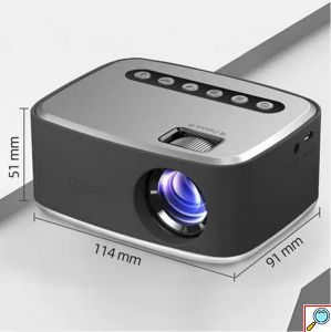 Mini Projector LED με Χειριστήριο & Ενσωματωμένο Ηχείο HDMI Analog Audio – USB σε Μαύρο 