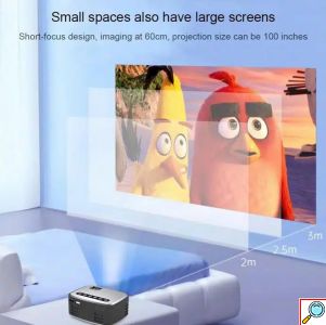 Mini Projector LED με Χειριστήριο & Ενσωματωμένο Ηχείο HDMI Analog Audio – USB σε Μαύρο 