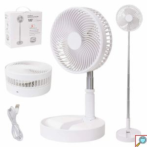 Επαναφορτιζόμενο USB Επιτραπέζιο Ανεμιστηράκι Αναδιπλούμενο με Επαναφορτιζόμενη Μπαταρία και Δυνατότητα Περιστροφής