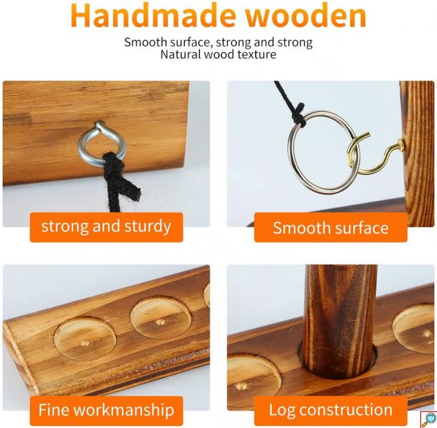 Ξύλινο Επιτραπέζιο παιχνίδι “Ring Toss Game” για Παιδιά & Ενήλικες 