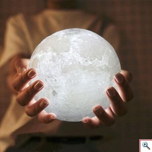 Φωτιστικό Φεγγάρι Moon Light LED Επαναφορτιζόμενο με 3 Αποχρώσεις