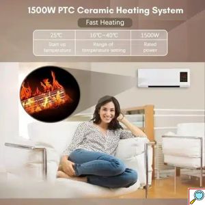 Επιτοίχιο Αερόθερμο Δωματίου με 2 Βαθμίδες Θέρμανσης & Χρονοδιακόπτη 1500W σε Λευκό 