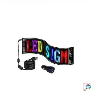LED Εύκαμπτη Οθόνη Πάνελ - Πινακίδα Bluetooth με Προσαρμοσμένο Κείμενο και Κινούμενη Εικόνα μέσω App για Αυτοκίνητο 10×37εκ