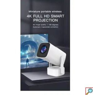 Φορητός Προτζέκτορας - Mini Projector με Ανάλυση Ultra 4K και WiFi σε Λευκό 