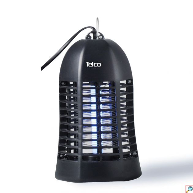 Εντομοκτόνο Οικιακής Χρήσης με Λάμπα Φθορίου 4W Αφαιρούμενο Δίσκο και Αλυσίδα για Κρέμασμα Μαύρο