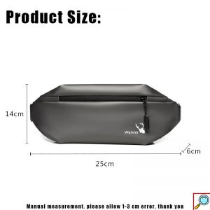 Αδιάβροχο Τσαντάκι Ώμου – Χιαστί σε Γκρι Χρώμα Unisex 25x14x6cm WEIXER