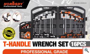 16τμχ Σετ Βαλιτσάκι Κλειδιών HEX & TORX με Λαβή σε Θήκη HORUSDY SDY-94302