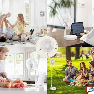 Επαναφορτιζόμενο USB Επιτραπέζιο Ανεμιστηράκι Αναδιπλούμενο με Επαναφορτιζόμενη Μπαταρία και Δυνατότητα Περιστροφής