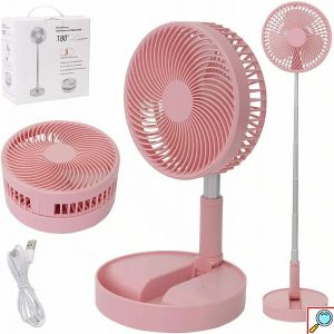 Επαναφορτιζόμενο USB Επιτραπέζιο Ανεμιστηράκι Αναδιπλούμενο με Επαναφορτιζόμενη Μπαταρία και Δυνατότητα Περιστροφής