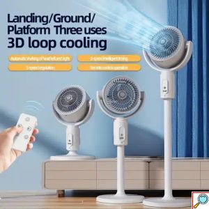 3 σε 1 Φορητός Aνεμιστήρας Ρυθμιζόμενος USB με 5 επίπεδα ρύθμισης ροής αέρα & τηλεχειριστήριο – Λευκό 